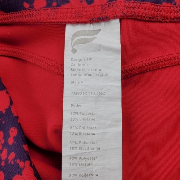 Fabletics Pureluxe red Blue Print Legging Small - Picture 5 of 7